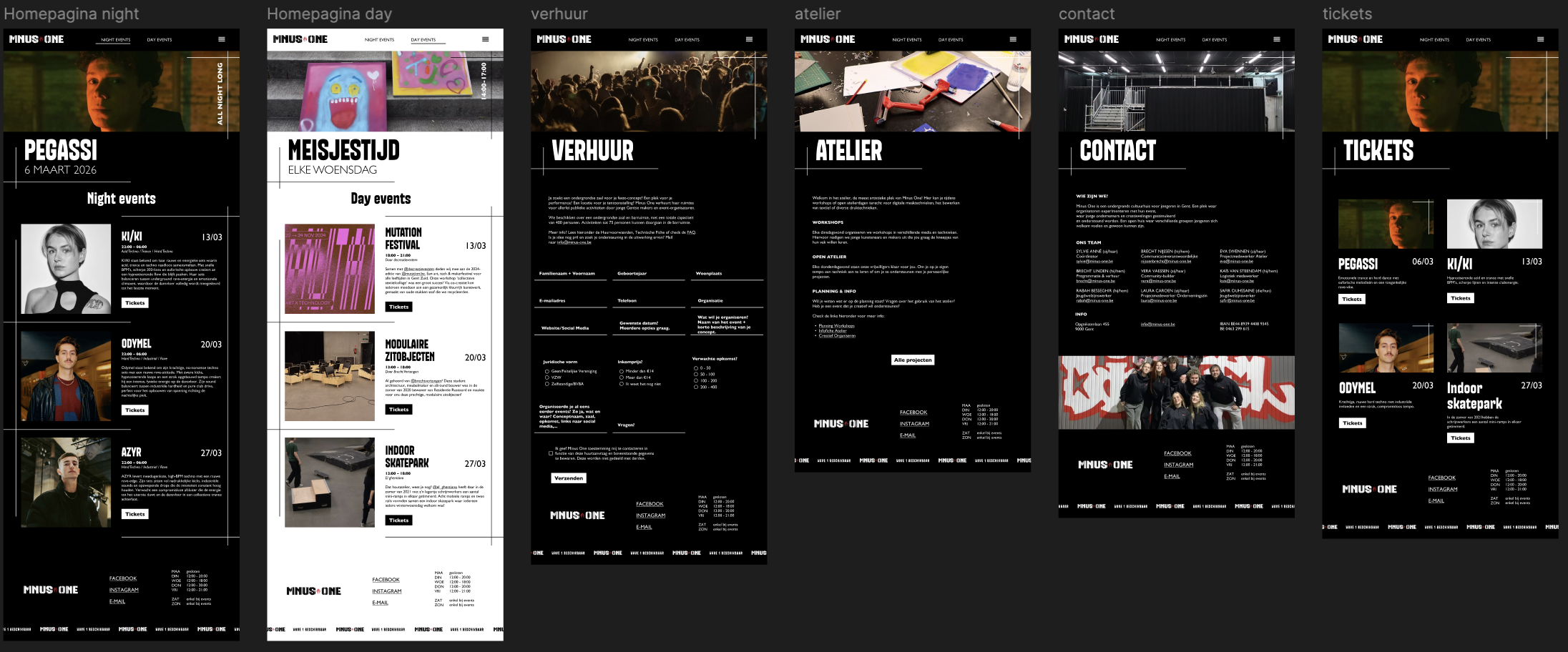 Minus One Wireframes